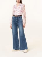 DESOTO Blusenshirt FAY im Materialmix, Farbe: CREME/ HELLLILA/ HELLROT (Bild 1)