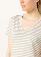 REPEAT T-Shirt aus Leinen, Farbe: WEISS/ GRÜN (Bild 1)