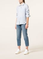 WEEKEND MaxMara Hemdbluse MOLO aus Leinen, Farbe: WEISS/ HELLBLAU (Bild 1)