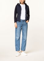No.1 Como Sweatjacke FOGGIA im Materialmix , Farbe: DUNKELBLAU (Bild 1)