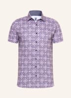 DESOTO Kurzarm-Hemd Slim Fit aus Jersey, Farbe: LILA/ ORANGE/ WEISS (Bild 1)