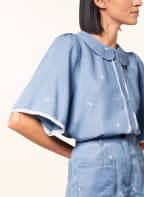 ICHI Bluse IRCOLETTE mit Stickereien, Farbe: HELLBLAU (Bild 1)