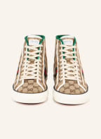 GUCCI Hightop-Sneaker TENNIS 1977, Farbe: CAMEL/ GRÜN/ ROT (Bild 1)
