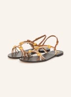 TORY BURCH Sandals CAPRI, Color: CREAM/ COGNAC/ BROWN (Image 1)