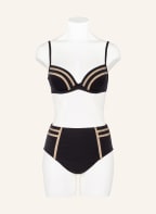 MARYAN MEHLHORN High-Waist-Bikini-Hose CONSTRUCTION, Farbe: SCHWARZ/ BEIGE (Bild 1)