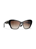 CHANEL Schmetterlingsförmige Sonnenbrille, Farbe: C622S5 - SCHWARZ/ BRAUN VERLAUF (Bild 1)