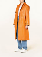 REMAIN BIRGER CHRISTENSEN Trench coat PISONIA made of leather, Color: ORANGE (Image 1)