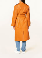 REMAIN BIRGER CHRISTENSEN Trench coat PISONIA made of leather, Color: ORANGE (Image 1)