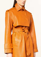 REMAIN BIRGER CHRISTENSEN Trench coat PISONIA made of leather, Color: ORANGE (Image 1)