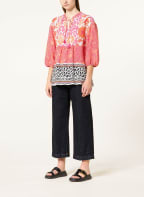darling harbour Blouse-style shirt with 3/4 sleeves, Color: FUCHSIA/ ORANGE/ WHITE (Image 1)