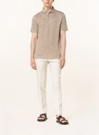 pierre cardin Polo shirt modern fit with linen, Color: KHAKI (Image 1)