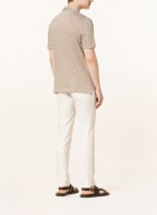 pierre cardin Polo shirt modern fit with linen, Color: KHAKI (Image 1)