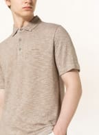 pierre cardin Polo shirt modern fit with linen, Color: KHAKI (Image 1)