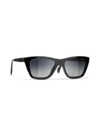 CHANEL Rechteckige Sonnenbrille, Farbe: C888S8 - SCHWARZ/ DUNKELGRAU POLARISIERT (Bild 1)