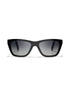CHANEL Rechteckige Sonnenbrille, Farbe: C888S8 - SCHWARZ/ DUNKELGRAU POLARISIERT (Bild 1)