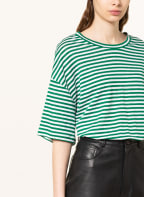 Marc O'Polo T-Shirt aus Leinen, Farbe: GRÜN/ WEISS (Bild 1)