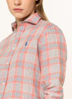 POLO RALPH LAUREN Hemdbluse aus Leinen, Farbe: WEISS/ GRAU/ HELLROT (Bild 1)