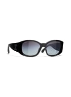 CHANEL Ovale Sonnenbrille, Farbe: C501S654 - SCHWARZ/ GRAU VERLAUF (Bild 1)