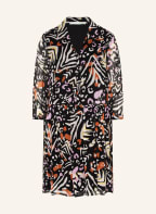 oui Hemdblusenkleid mit 3/4-Arm, Farbe: SCHWARZ/ WEISS/ HELLLILA (Bild 1)