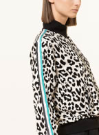 LIU JO Sweat jacket with tuxedo stripes, Color: BEIGE/ BLACK (Image 1)