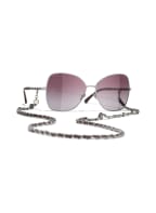 CHANEL Schmetterlingsförmige Sonnenbrille , Farbe: C108S159 - SILBER/ LILA VERLAUF (Bild 1)