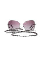 CHANEL Schmetterlingsförmige Sonnenbrille , Farbe: C108S159 - SILBER/ LILA VERLAUF (Bild 1)