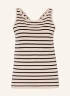 LISA YANG Stricktop GALA aus Cashmere, Farbe: BEIGE/ SCHWARZ (Bild 1)