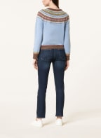 ERIBÉ Strickjacke ALPINE , Farbe: HELLBLAU/ BRAUN/ DUNKELROT (Bild 1)