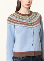 ERIBÉ Strickjacke ALPINE , Farbe: HELLBLAU/ BRAUN/ DUNKELROT (Bild 1)