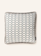 ROHLEDER Decorative cushion GRID with feather filling, Color: CREAM/ TEAL (Image 1)