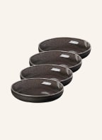BROSTE COPENHAGEN Set of 4 dinner plates NORDIC COAL, Color: DARK BROWN (Image 1)
