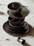 BROSTE COPENHAGEN Set of 4 bowls NORDIC COAL , Color: DARK BROWN (Image 1)