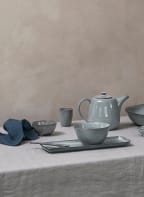 BROSTE COPENHAGEN 4er-Set Schalen NORDIC SEA, Farbe: HELLBLAU/ DUNKELBRAUN/ WEISS (Bild 1)