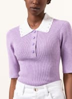 CLAUDIE PIERLOT Strick-Poloshirt MODESTEBIS, Farbe: HELLLILA (Bild 1)