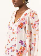 DOROTHEE SCHUMACHER Blusenshirt aus Seide, Farbe: CREME/ ROT/ BLAU (Bild 1)