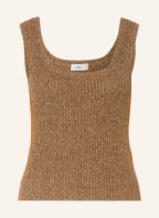 CLOSED Stricktop aus Leinen , Farbe: DUNKELORANGE/ HELLBRAUN/ BRAUN (Bild 1)