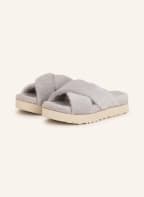 UGG Platform slides FUZZ SUGAR TERRY CLOTH, Color: LIGHT GRAY (Image 1)