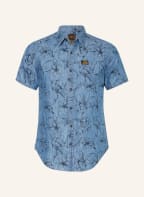 Superdry Kurzarm-Hemd VINTAGE LOOM Slim Fit, Farbe: BLAU (Bild 1)