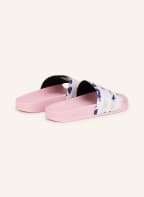 adidas Originals Pantoletten ADILETTE, Farbe: WEISS/ ROSA/ DUNKELLILA (Bild 1)