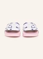 adidas Originals Pantoletten ADILETTE, Farbe: WEISS/ ROSA/ DUNKELLILA (Bild 1)
