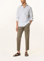 PAUL Shirt comfort fit with linen, Color: DARK GREEN/ WHITE (Image 1)