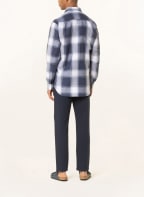 STROKESMAN'S Hemd Modern Fit mit Leinen, Farbe: DUNKELBLAU/ WEISS/ ORANGE (Bild 1)