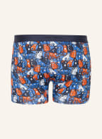 mey Boxershorts Serie RE:THINK COLOUR, Farbe: BLAU/ DUNKELBLAU/ DUNKELORANGE (Bild 1)