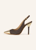 MICHAEL KORS Slingback pumps KADENCE, Color: BROWN/ GOLD (Image 1)