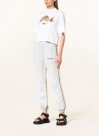 Palm Angels Trousers in jogger style with tuxedo stripes, Color: LIGHT GRAY (Image 1)