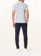 R2 Amsterdam Piqué-Poloshirt, Farbe: WEISS/ BLAU/ ORANGE (Bild 1)