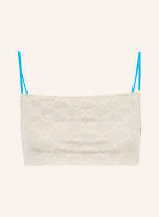 Off-White Cropped-Top, Farbe: BLAUGRAU/ CREME (Bild 1)