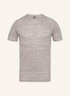 CINQUE T-Shirt CILUKE aus Leinen, Farbe: DUNKELBRAUN/ WEISS (Bild 1)