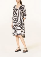 ZAÍDA Leinenkleid mit 3/4-Arm, Farbe: CREME/ DUNKELBRAUN (Bild 1)