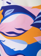 Hot Stuff Badeanzug ABSTRACT, Farbe: BLAU/ HELLROSA/ DUNKELGELB (Bild 1)